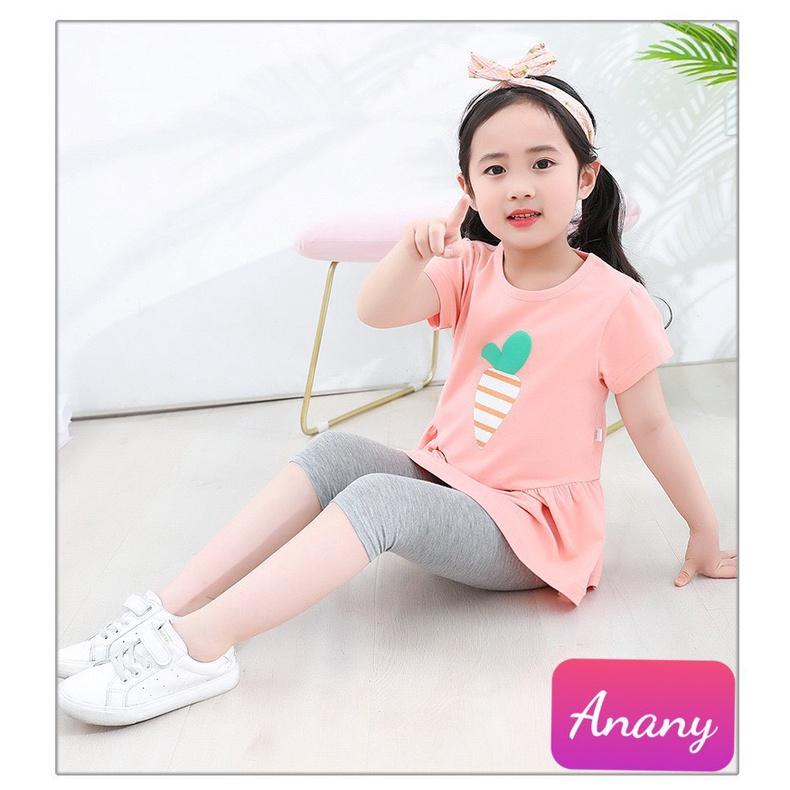 (VẢI XUẤT DƯ ĐẸP) QUẦN LEGGING TRƠN LỬNG THUN COTTON 4 CHIỀU CHO BÉ GÁI 21-41kg