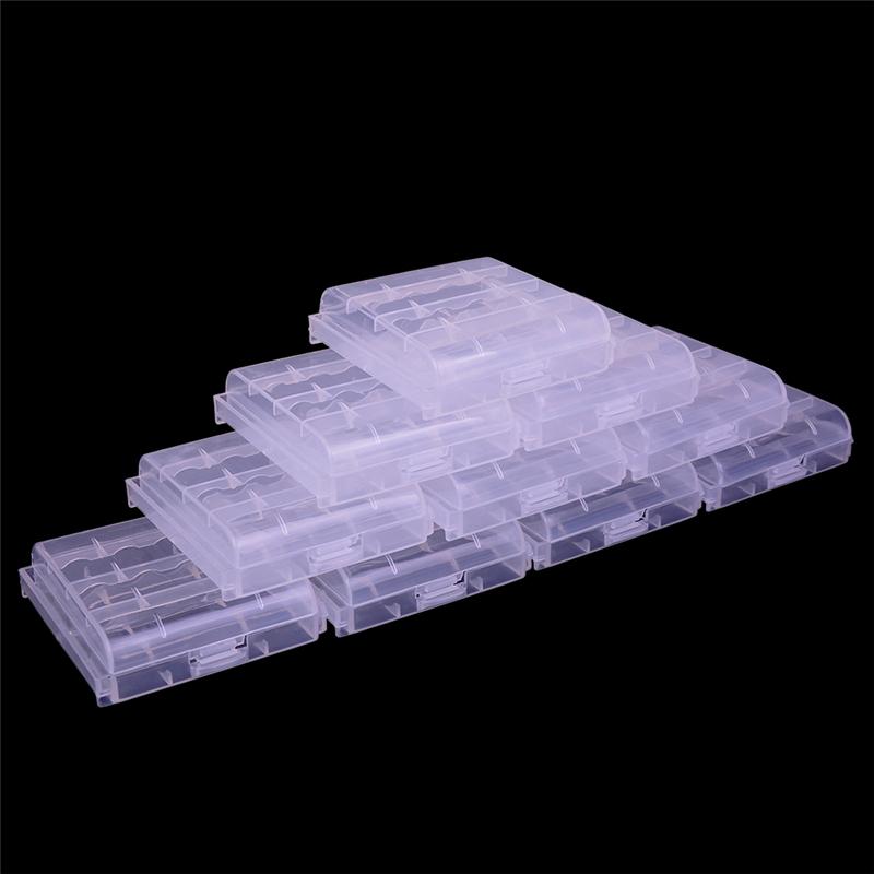 10 Chiếc Nhựa Cứng Pin Ốp Lưng Giá Đỡ Hộp Bảo Quản 4X AA Pin AAA Trắng