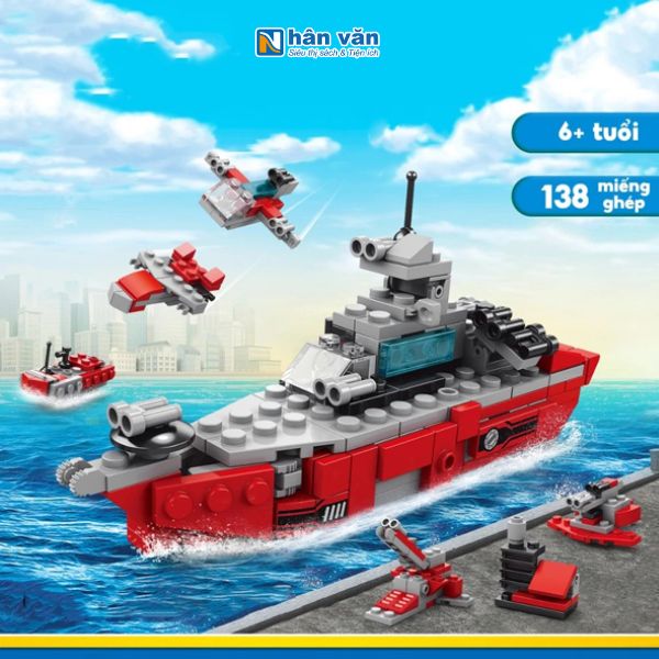Đồ Chơi Lắp Ráp Siêu Chiến Hạm 6 Trong 1 - Warship (138 Mảnh Ghép)