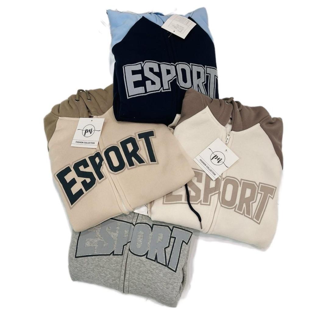 [LZ] Áo khoác nỉ dây kéo chữ esport có nón khoá kéo hàng rất đẹp cực hót-A2195 - Áo thun ngẫu nhiên