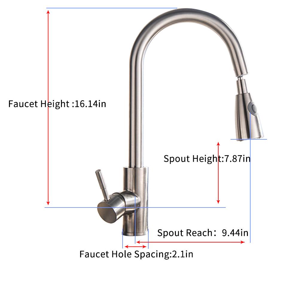 Vòi nhà bếp dạng kéo ra với 2 chế độ phun