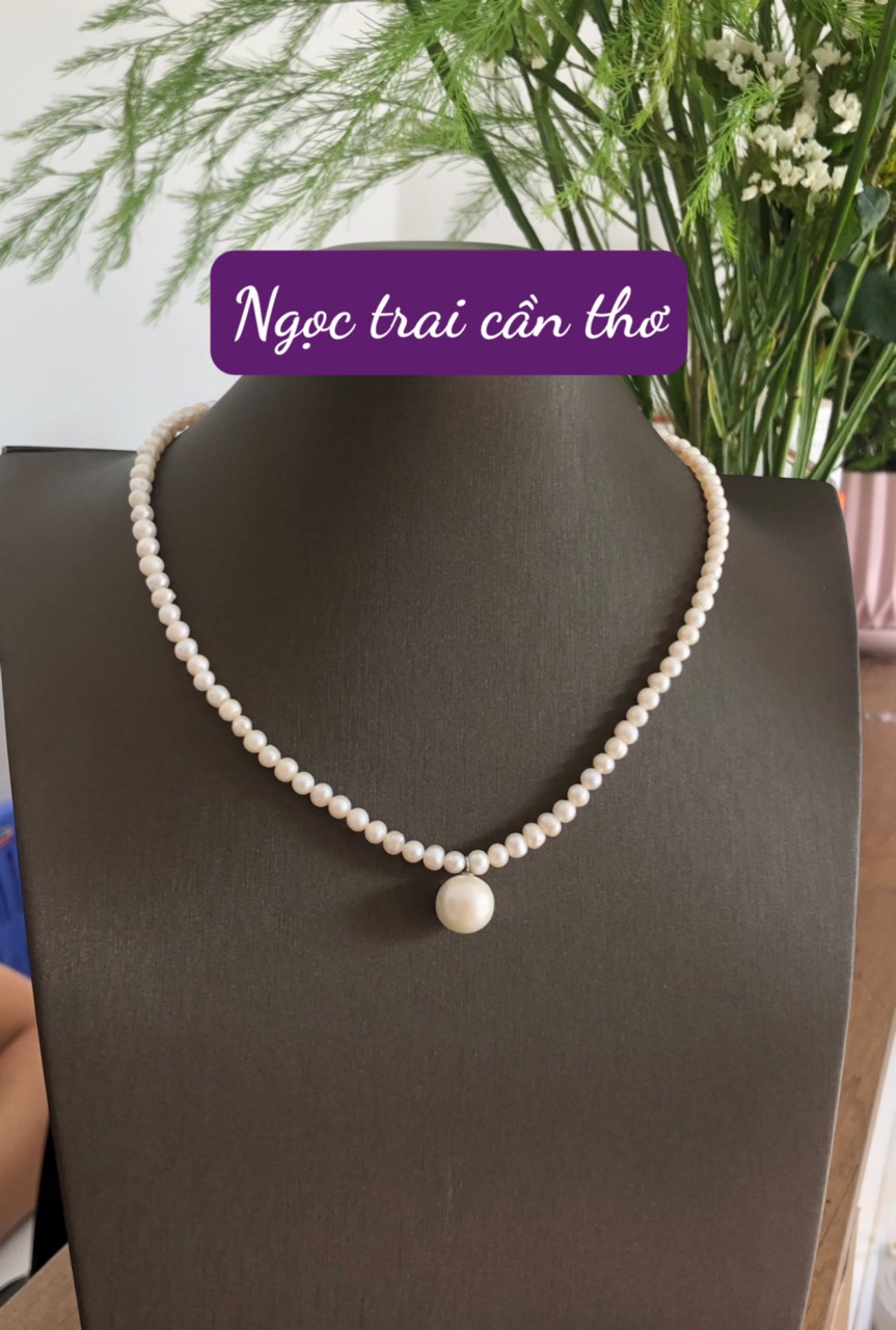 vòng cổ chocker chuỗi ngọc trai thật cao cấp