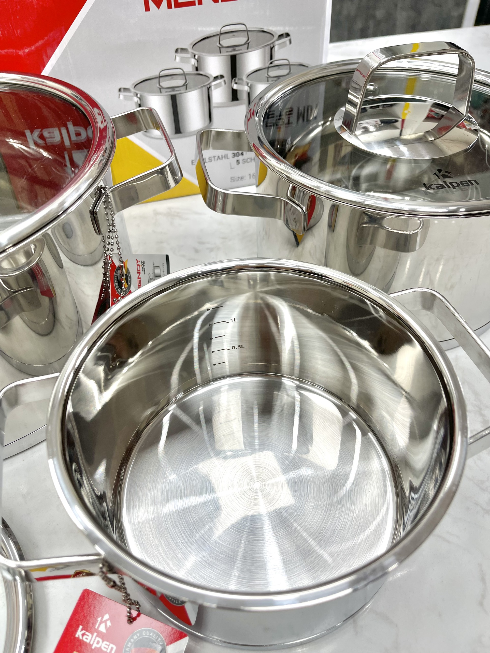 Bộ Nồi INOX 304 Cao Cấp 5 Mendy MD1 Size 16-20-24 Hàng Chính Hãng KALPEN-GIA DỤNG ĐỨC Bảo Hành 2 Năm