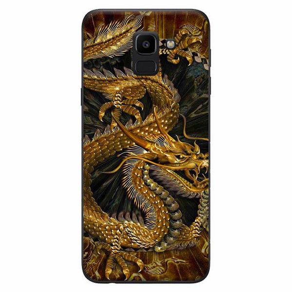 Ốp Lưng Dành Cho Điện Thoại Samsung Galaxy J6 2018 - Rồng Nền Đen