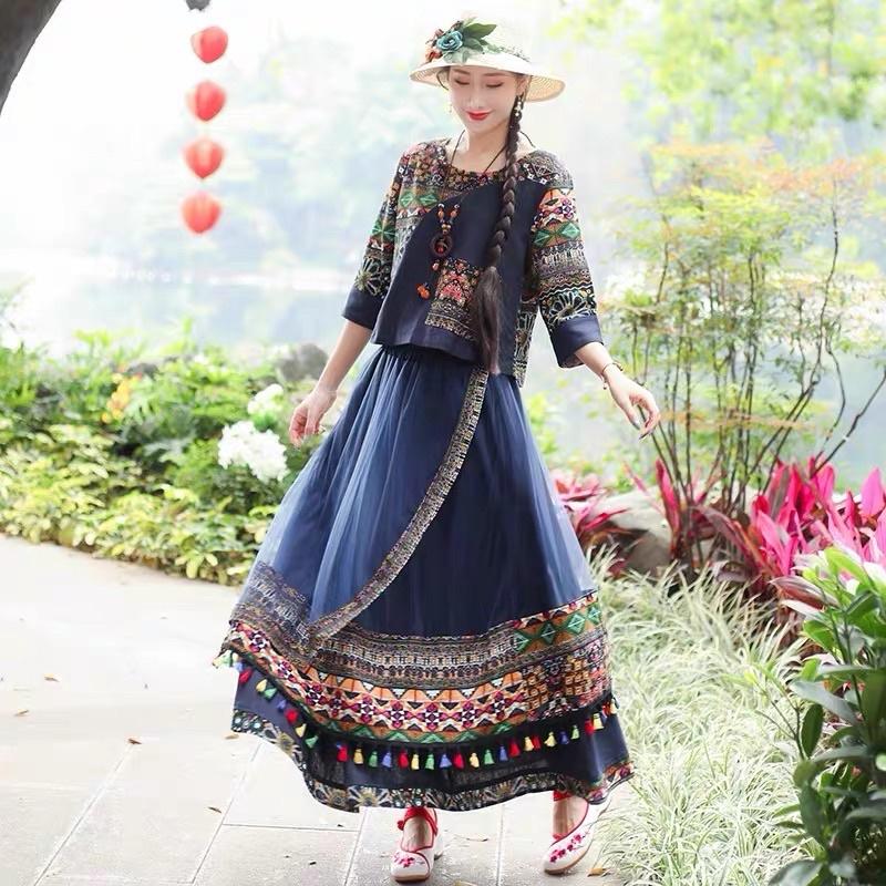 Set Áo Chân Váy Thổ Cẩm