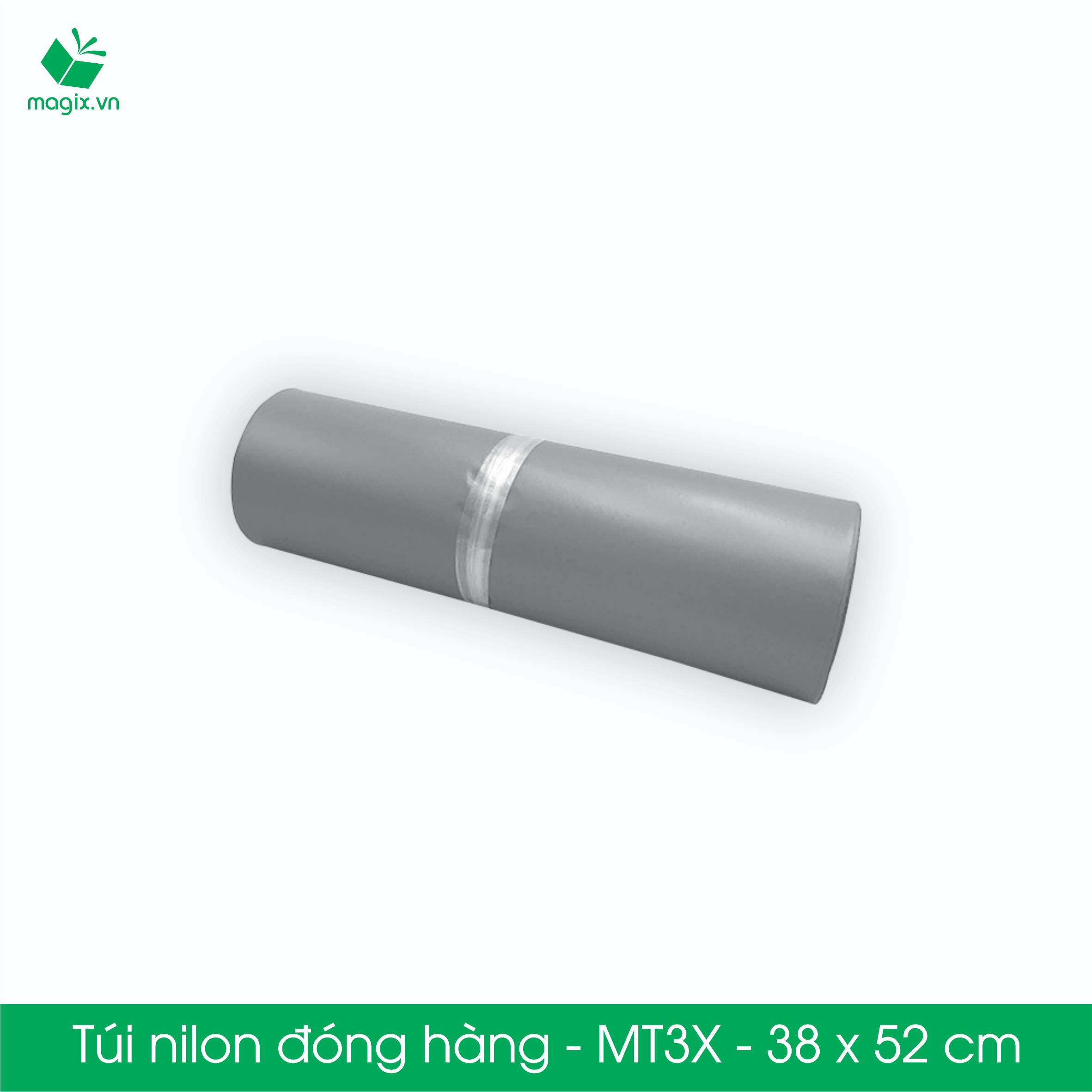 MT3S - 38x52 cm - Túi nilon gói hàng - 100 túi niêm phong đóng hàng màu xám