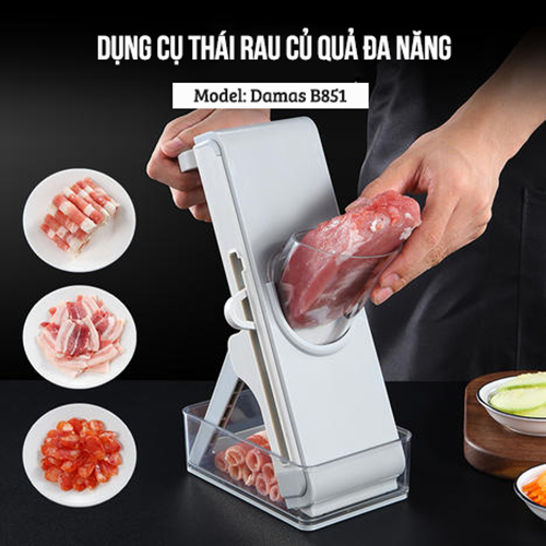 Dụng Cụ Thái Rau Củ Quả Đa Năng Cao Cấp Damas - Thiết Kế Gấp Gọn Tiện Lợi, An Toàn Khi Sử Dụng - Tặng Kèm Hộp Đựng Thực Phẩm - Hàng Nhập Khẩu