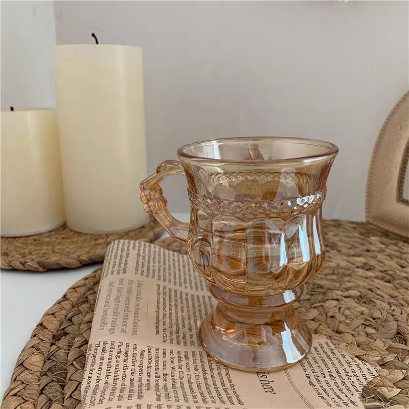 Ly cốc thủy tinh vintage hoàng gia sang trọng