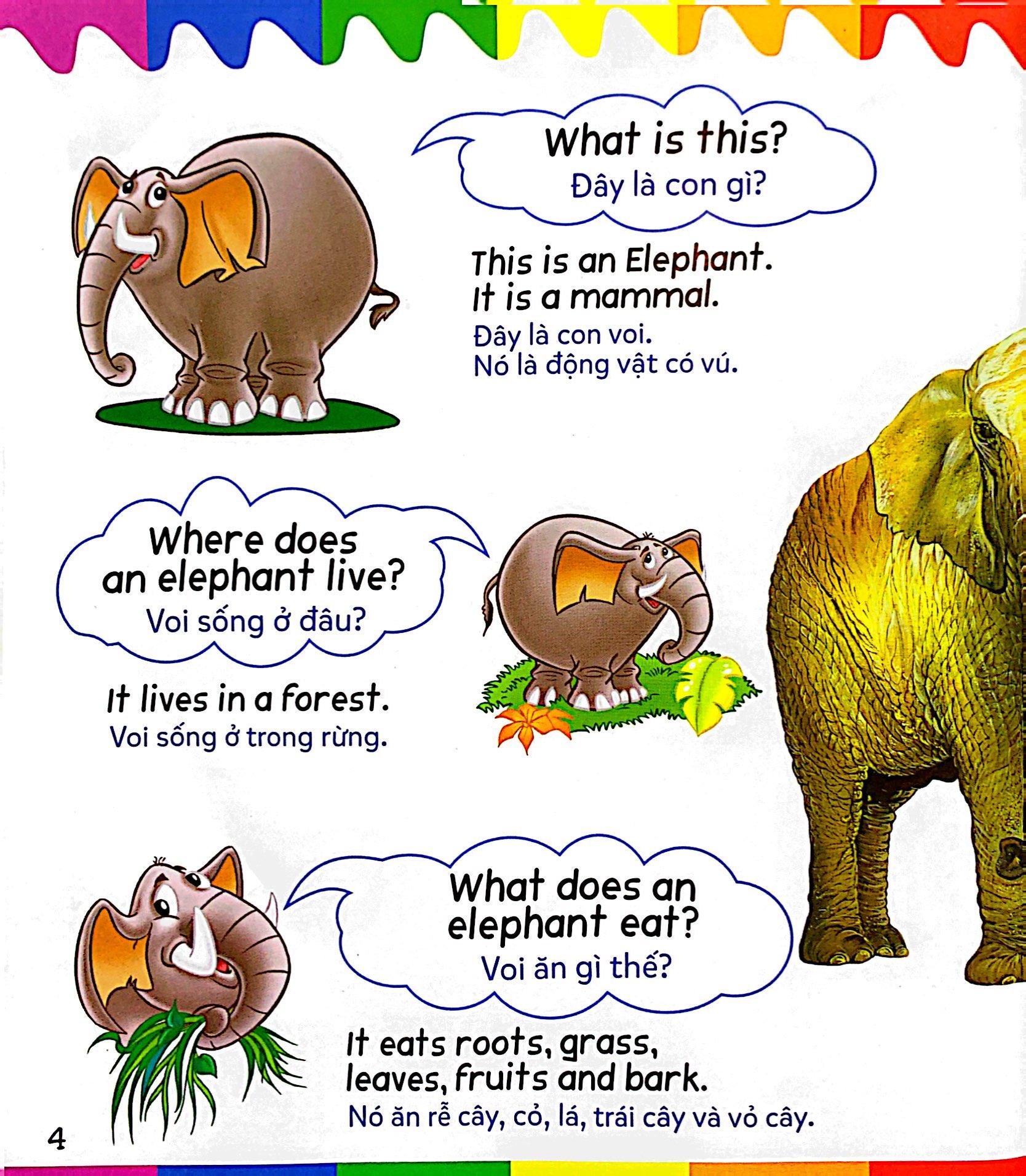 Mẹ Hỏi Bé Trả Lời - Song Ngữ Anh-Việt - Wild Animals - Động Vật Hoang Dã (Dành Cho Trẻ Từ 2-7 Tuổi)