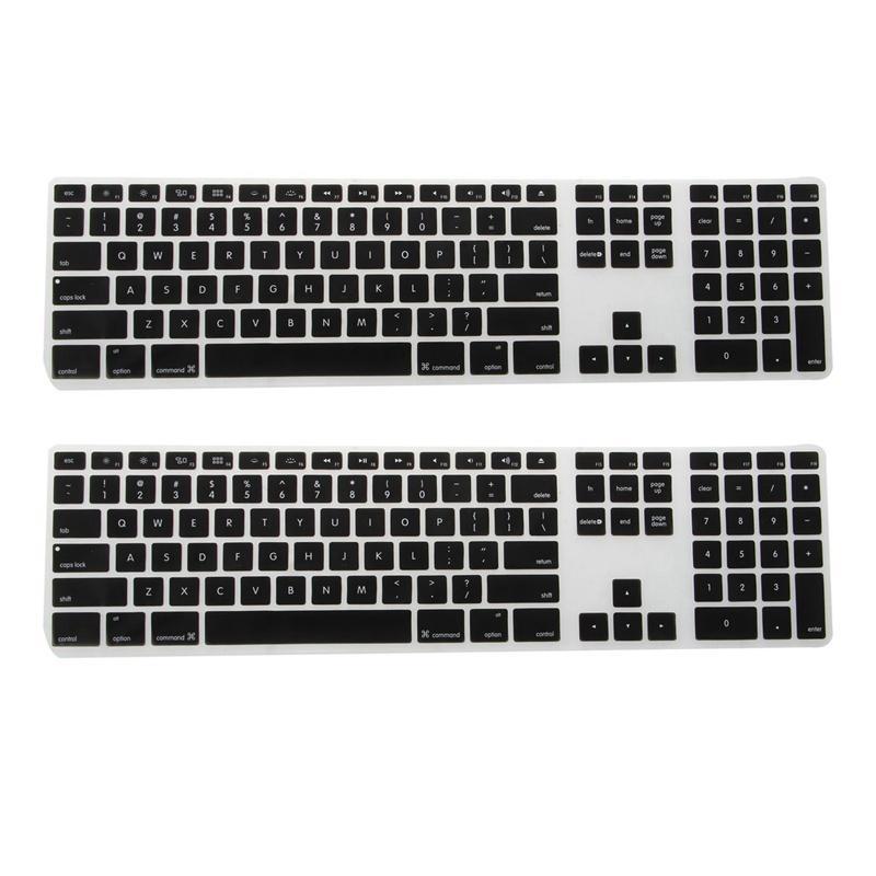 Set 2 vỏ silicon mỏng màu đen bảo vệ bàn phím máy tính Apple IMac
