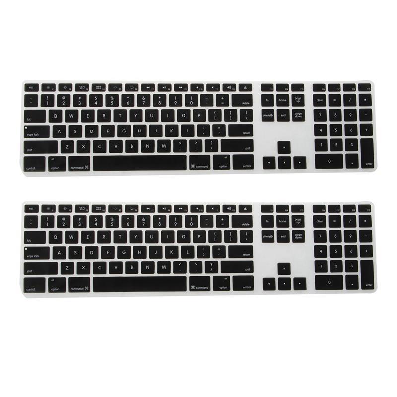 Set 2 vỏ silicon mỏng màu đen bảo vệ bàn phím máy tính Apple IMac