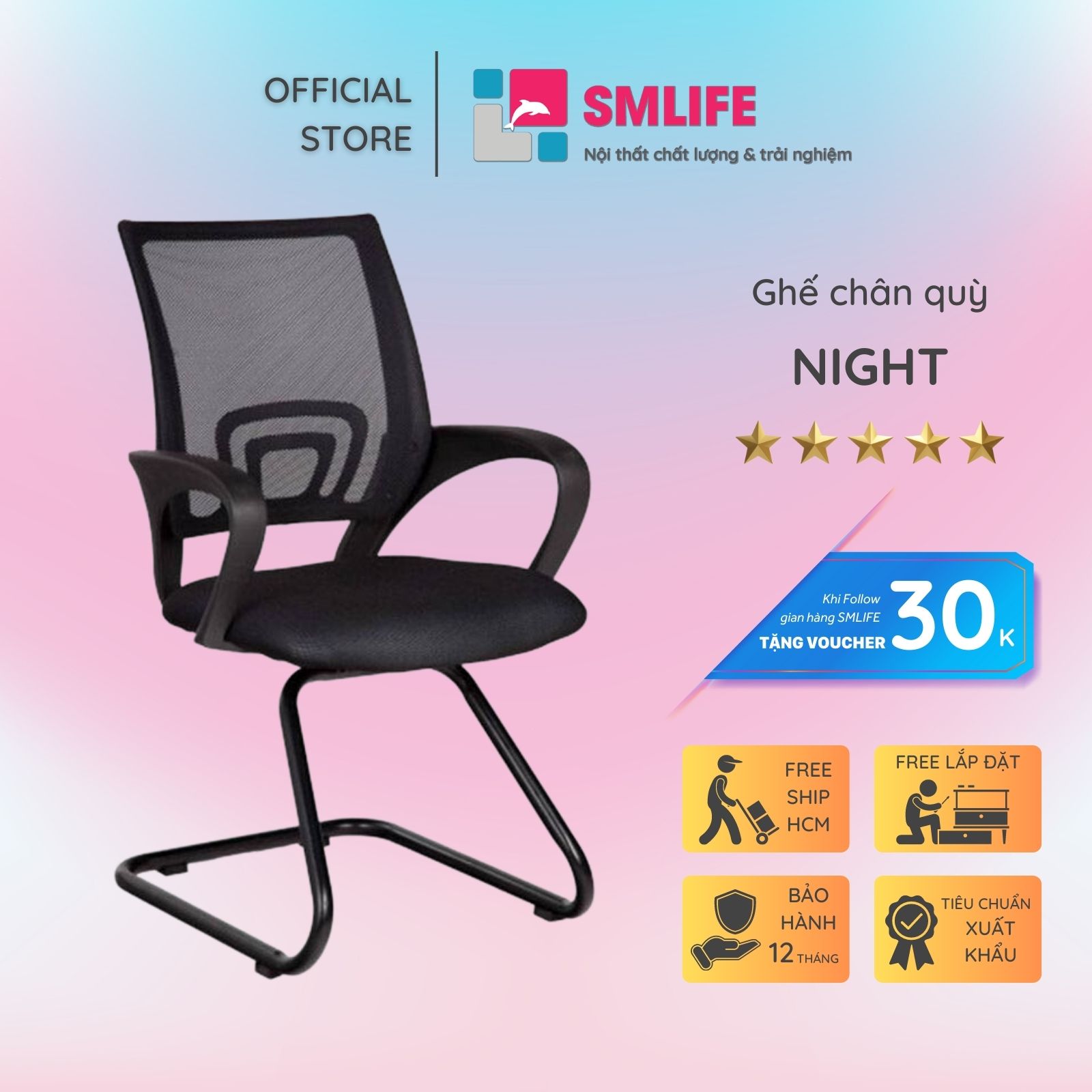 Ghế chân quỳ phòng họp SMLIFE NIGHT