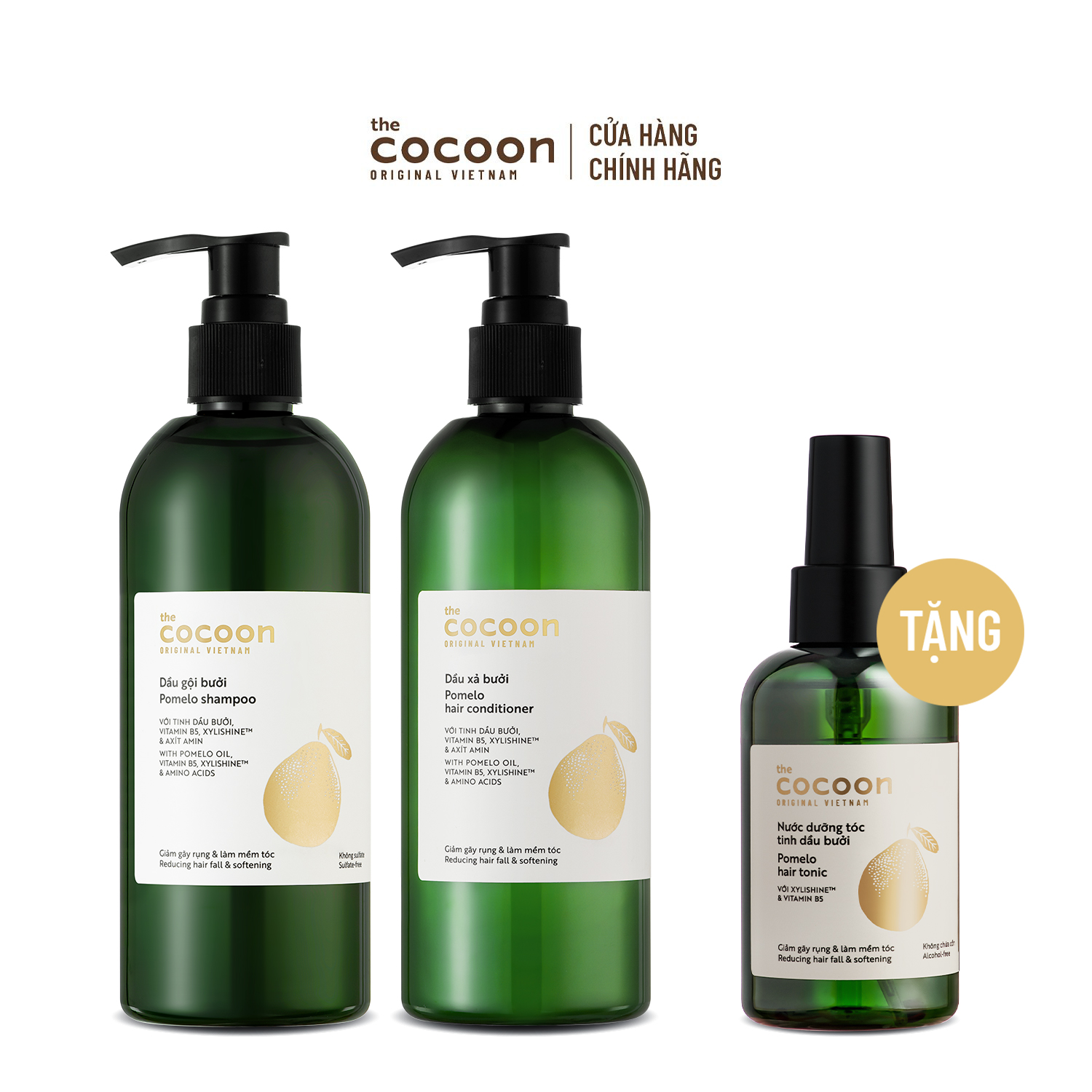 SPECIAL COMBO gội xả bưởi không sulfate giảm gãy rụng tóc Cocoon (tặng 1 nước dưỡng tóc tinh dầu bưởi Cocoon 140ml)