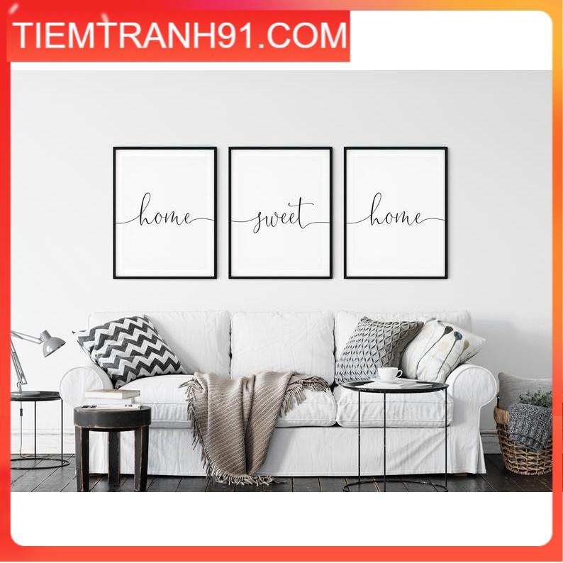 Tranh Canvas Cao Cấp | Tranh Home Sweet Home Swirl, Poster, Decor, Typography, Quote
