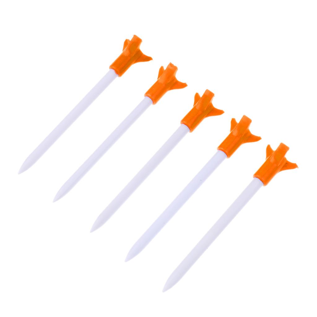 5 Pieces Eco-Friendly & Durable Plastic Golf Tees 83mm/3.3inch