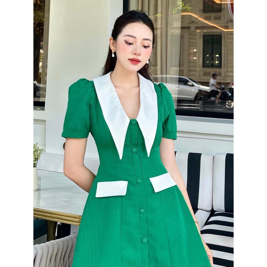 RECHIC Đầm Ngắn Rissy cổ vạt to dáng chữ A trẻ trung thanh lịch phù hợp đi làm dạo phố