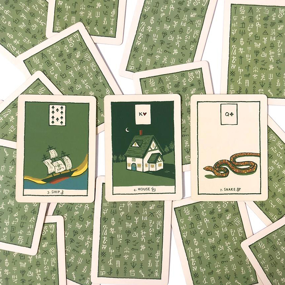 Bộ Bài Lenormand Green Glyphs Tặng Đá Thanh Tẩy