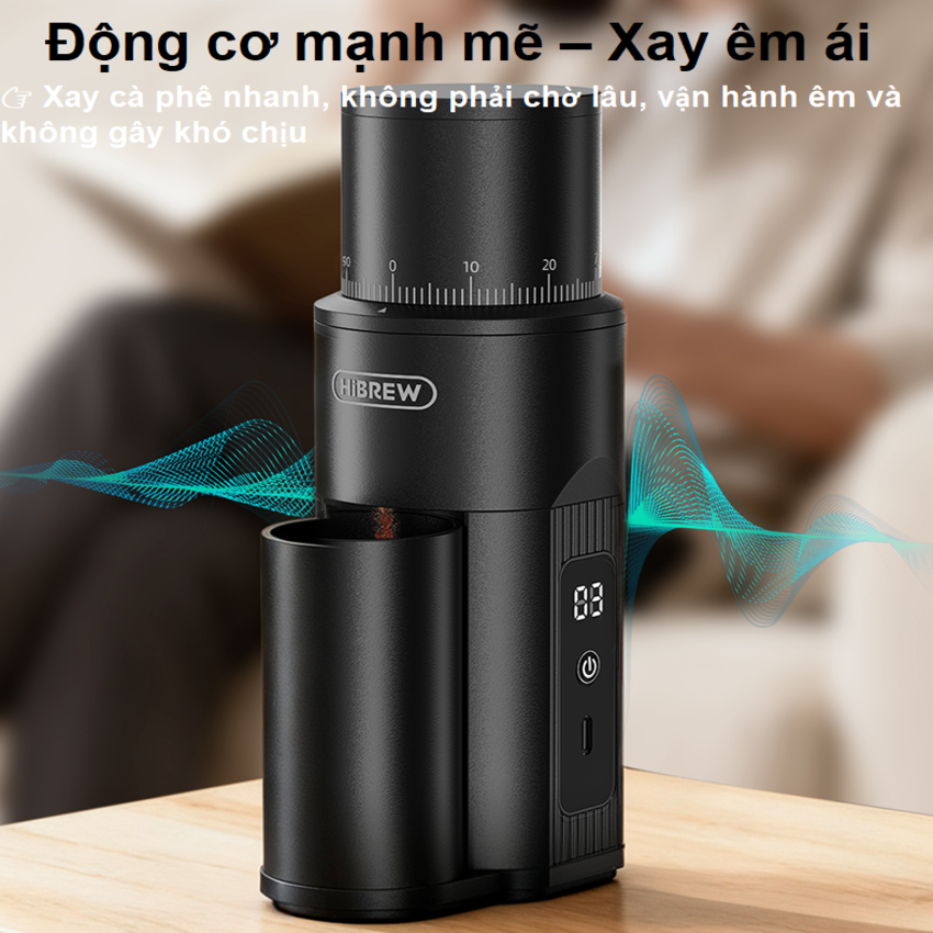 Máy xay hạt cà phê Espresso cầm tay, dùng pin. Thương hiệu Mỹ cao cấp HiBREW - G5 MINI - HÀNG CHÍNH HÃNG