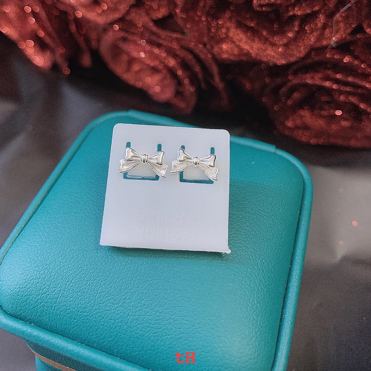 Bông tai bạc hình nơ chất liệu bạc s925 MS004
