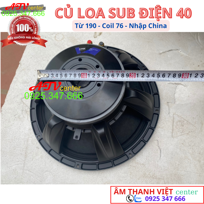 Củ Loa Sub Điện - Sub Hơi 40 (4 Tấc) Từ 190 Coil 76 - Hàng NK - Bass Mạnh, Trầm, Uy Lực - Loa Siêu Trầm