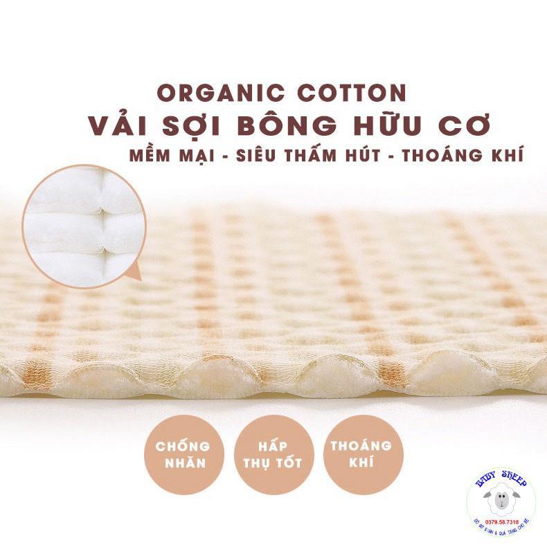 Lót chống thấm cho bé ORGANIC 80 x100cm, 60x100cm, 50x70cm, 30x45cm COTTON HỮU CƠ TỰ NHIÊN