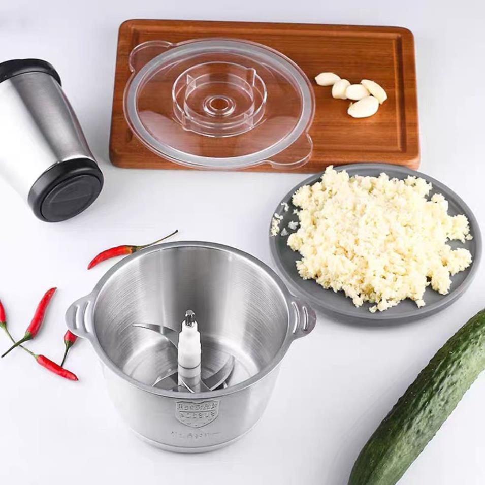 Máy Xay Thịt Cối Inox 4 Lưỡi Đa Năng - Xay Cua, Cá, Tỏi Ớt, Các Loại Rau Củ Quả- Bảo Hành 12 Tháng hs1