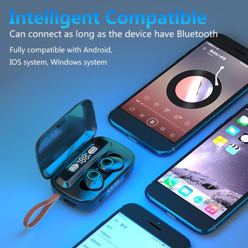 Bluetooth 5.1 Wireless Earbuds with Wireless Charging Case Waterproof TWS Stereo Headphones in Ear Built in Mic Headset Premium Sound with Deep Bass