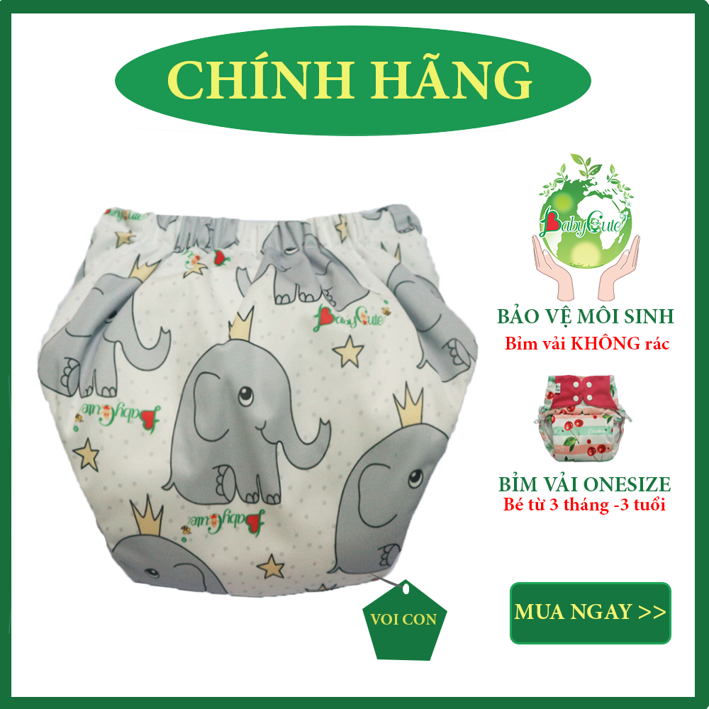 Tã vải BabyCute ban Đêm Siêu chống tràn - Mua 2 bộ tã size S (3-9kg) - Tặng 1 bỉm Cotton size 1 (5-10kg) - Giao mẫu ngẫu nhiên