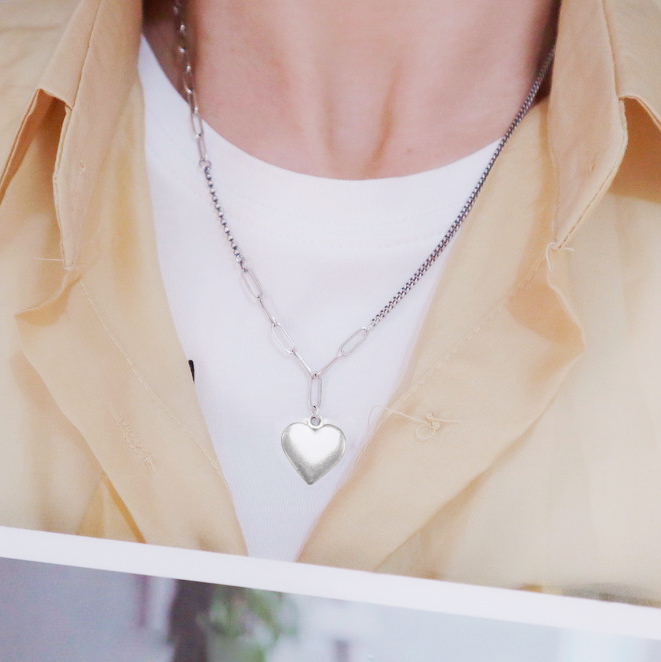 Vòng cổ dây chuyền mặt trái tim tình yêu cổ điển phong cách Hàn Quốc