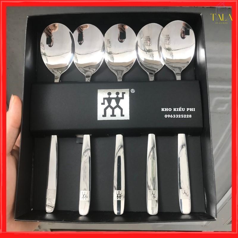 Bộ Thìa Inox 304 5 Chiếc Cao Cấp - Kèm Hộp Đựng - Thiết Kế Trang Nhã, Hiện Đại