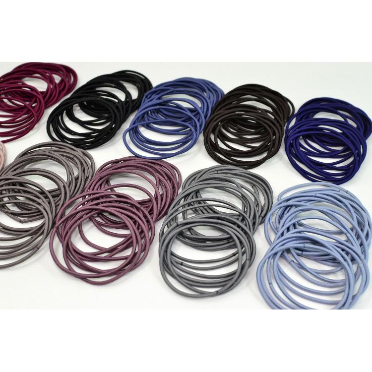 Set 100 dây cột tóc trơn túi zip