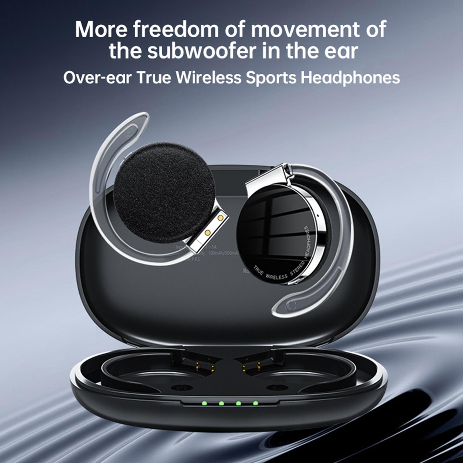 Air Conduction Headphones Earpiece BT 5.2 Wireless Earbuds for Workout Black