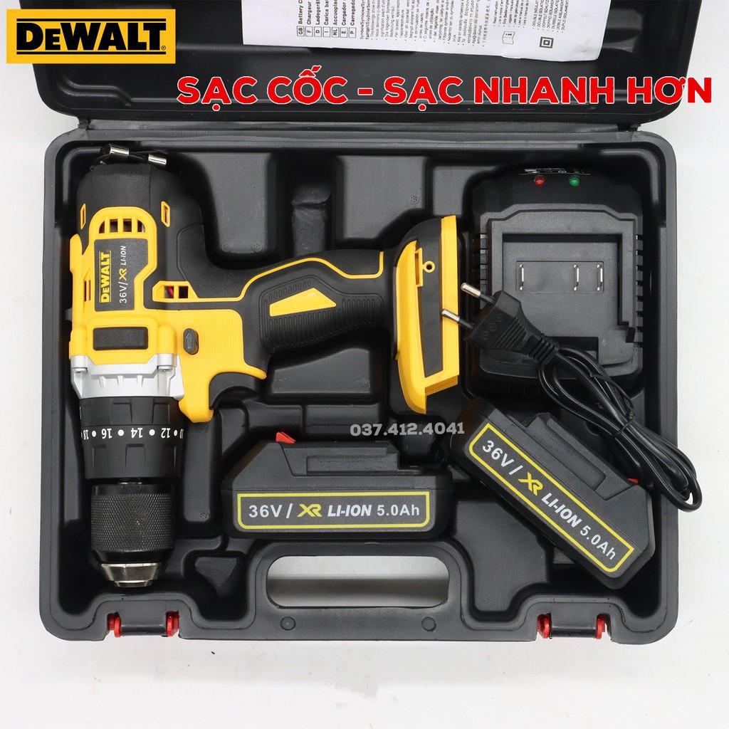 (FreeShip) Máy Khoan Pin DEWALT 36V - TẶNG MŨI KHOAN - Khoan bê tông, Đầu kẹp 13ly - Máy Bắt Vít Động cơ 775 - Lõi Đồng