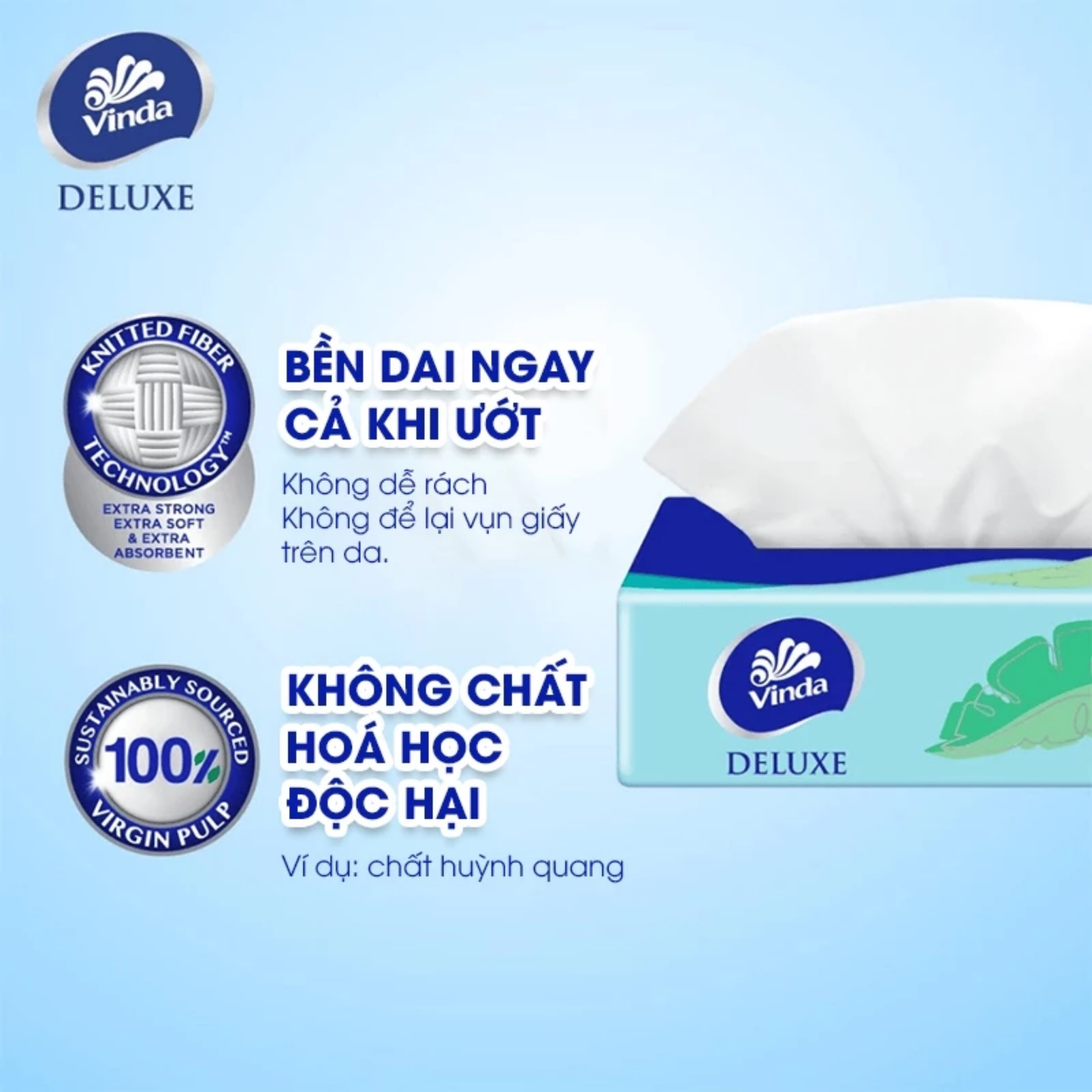 Khăn Giấy Rút Cao Cấp Vinda Deluxe 3 Lớp - M - 90 tờ (5 Gói)