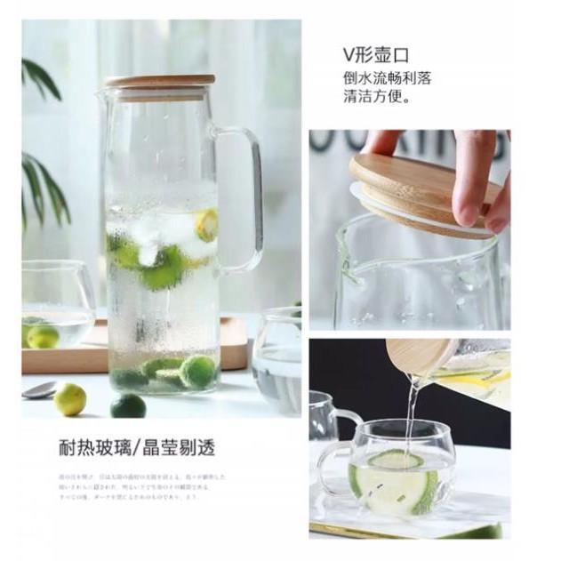 (HÀNG ĐẸP) Bình đựng nước nắp gỗ 1000ml