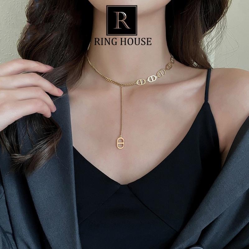 N31 Dây Chuyền Choker Nữ DO Thả Dài Lạ Mắt Sành Điệu