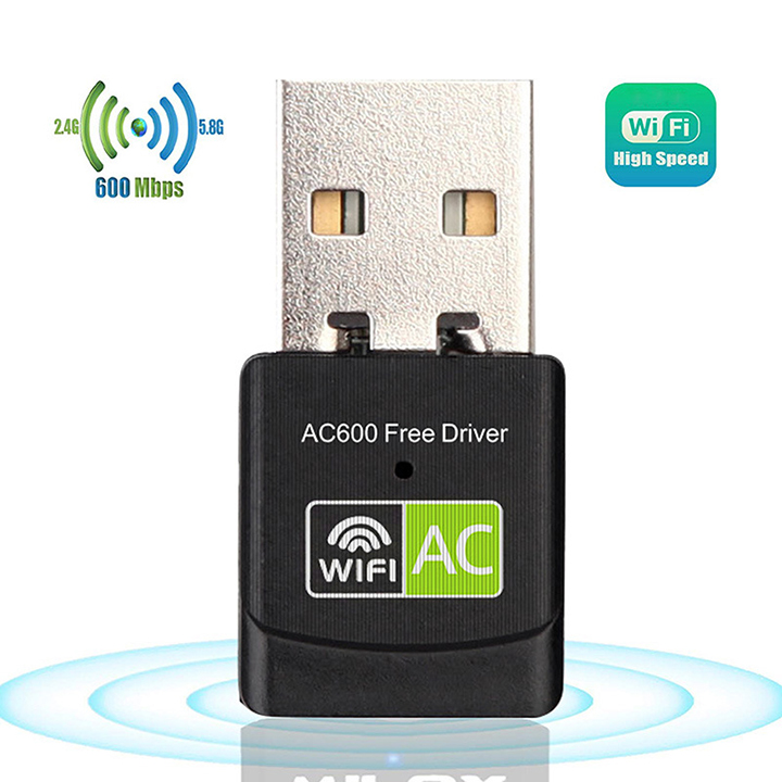 USB thu sóng wifi băng tần kép 2.4G / 5G 802.11AC 600Mbps, repeater 5G, phiên bản nâng cấp tốc độ cao