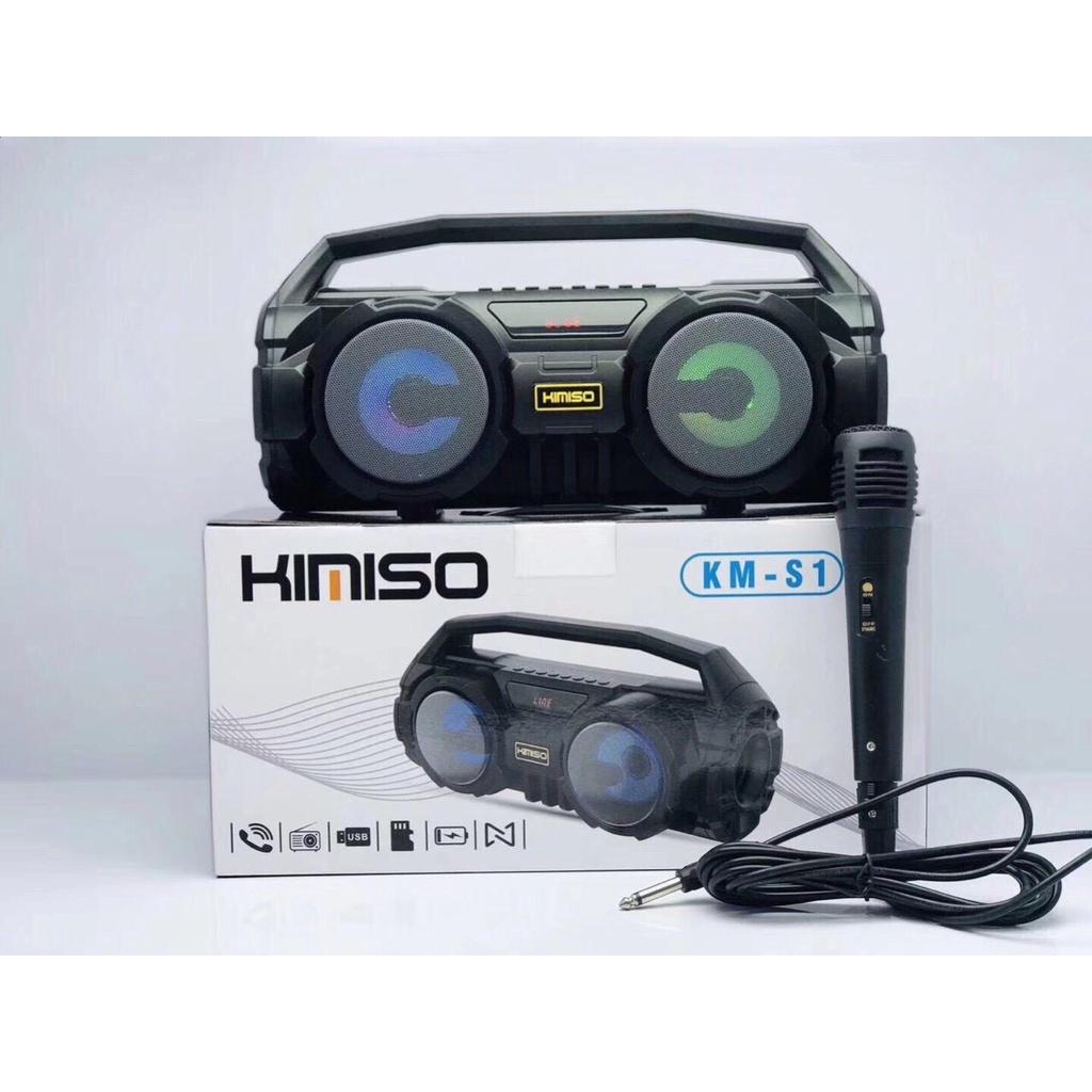 (TẶNG KÈM MIC HÁT)Loa bluetooth Kimiso S1 S2 KM-S3 karaoke không dây xách tay Siêu Bass,PIN Khủng bảo hành 12 thág