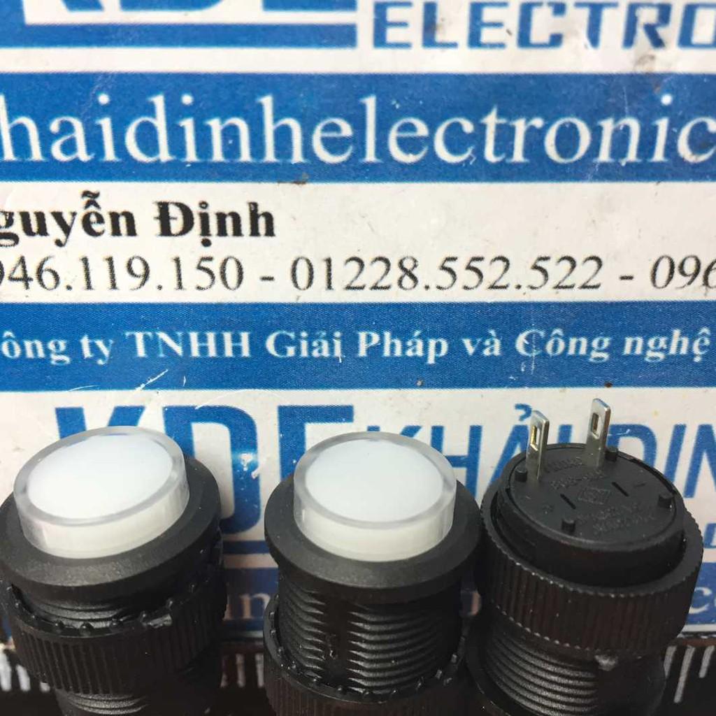 3 cái nút nhấn dạng RESET, nút nhấn đề, không giữ R16-503B, khoét lỗ 16mm lục/lam/đỏ/trắng/vàng kde3334