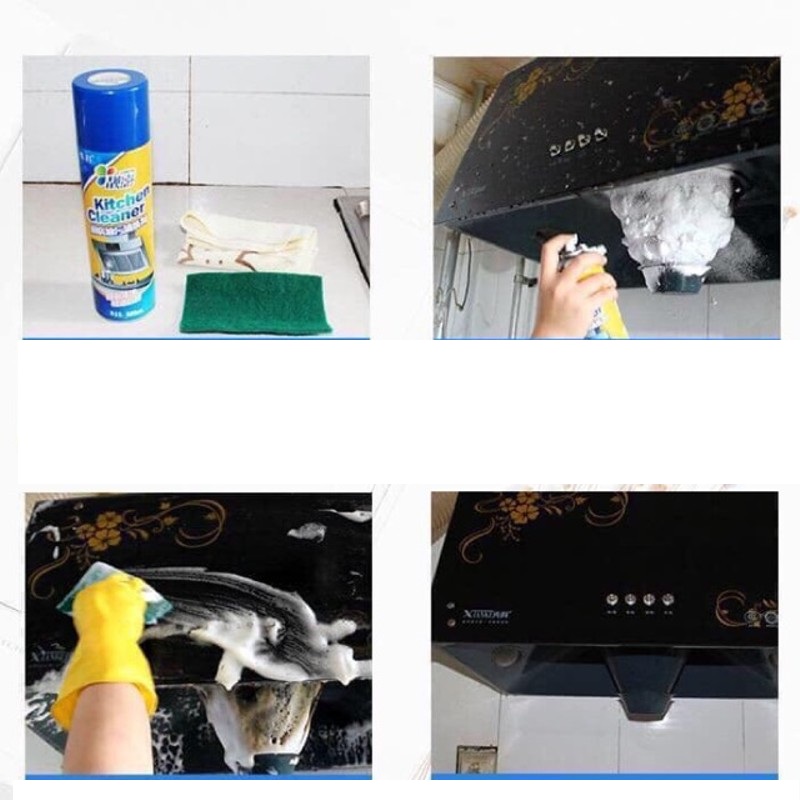 Bình xịt tẩy rửa dầu mỡ nhà bếp đa năng 500ml dạng bọt an toàn, siêu tiện dụng mã BX01-XANH