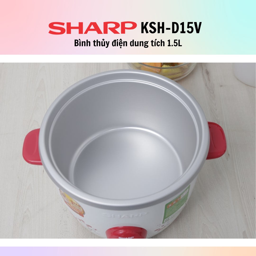 Nồi Cơm Điện Nắp Rời Sharp KSH-D15V (1.5L) - Màu Ngẫu Nhiên -  Hàng Chính Hãng