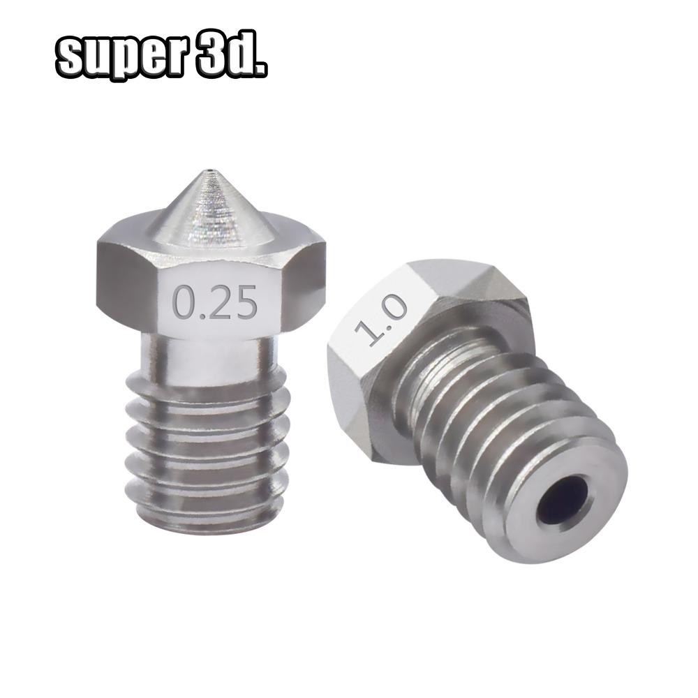 2PCS V5 V6 Vòi phun thép không gỉ 0,2/0,3/0,4/0,5/0,6/0,8mm M6 vòi cho máy in 3D 1,75/3.00mm