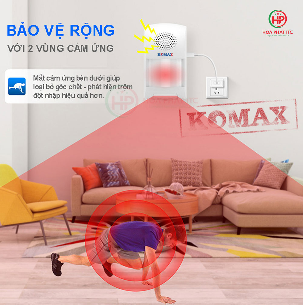 Báo động hồng ngoại dùng wifi Komax KM-X10