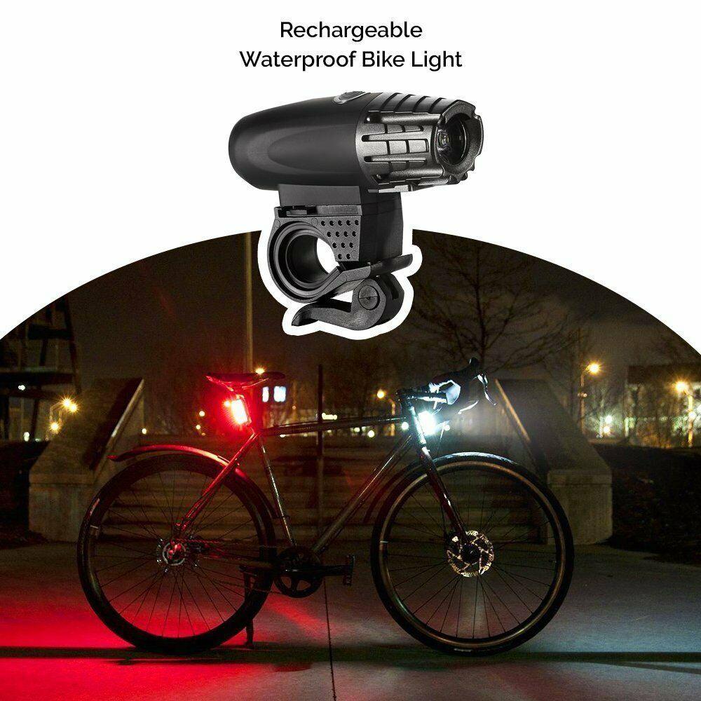 USB Bicycle Headlight Adjustable Bicycle Light Rechargeable Equipped Rear Light Bicycle Light ELEN