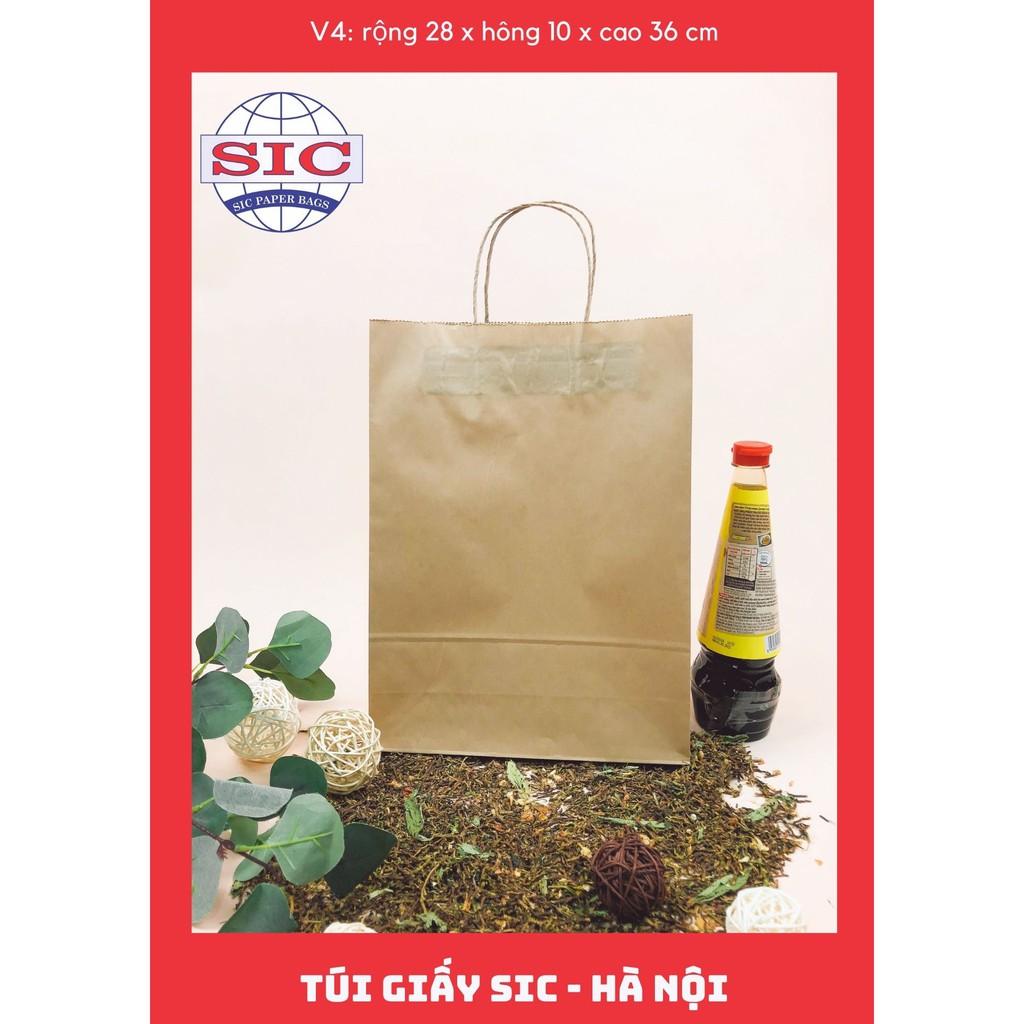 10 CHIẾC TÚI GIẤY KRAFT V4: 28x10x36 CÓ QUAI