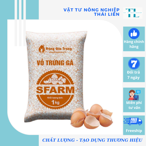 Vỏ Trứng Gà SFARM Cung Cấp Canxi Và Khoáng Chất Cho Cây Trồng - Gói 1KG