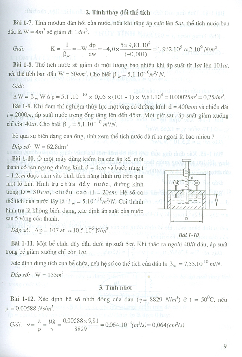 Bài Tập Thủy Lực - Tập 1 (Tái bản)