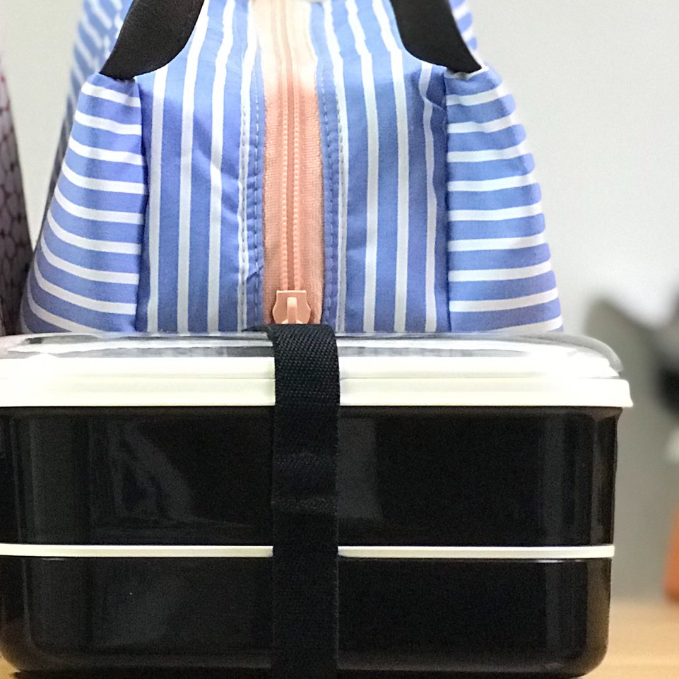 Túi giữ nhiệt đựng hợp cơm văn phòng KeepFood phong cách Nhật Bản - VN201 - Xanh sọc kẻ