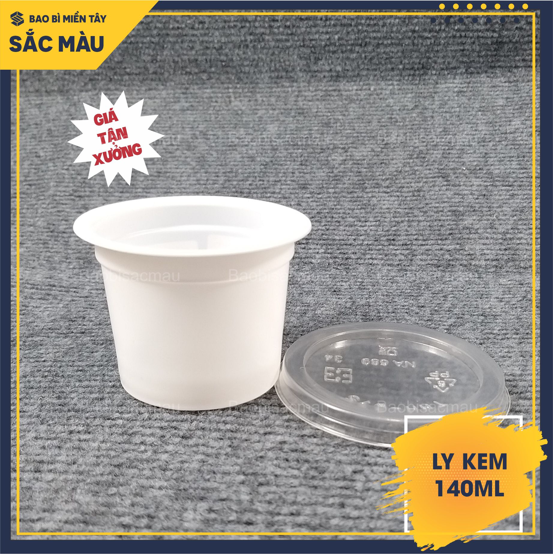 50 cốc/ ly kem 140ml kèm nắp, hủ nhựa đựng kem, hủ đựng sữa chua, đựng nước sốt