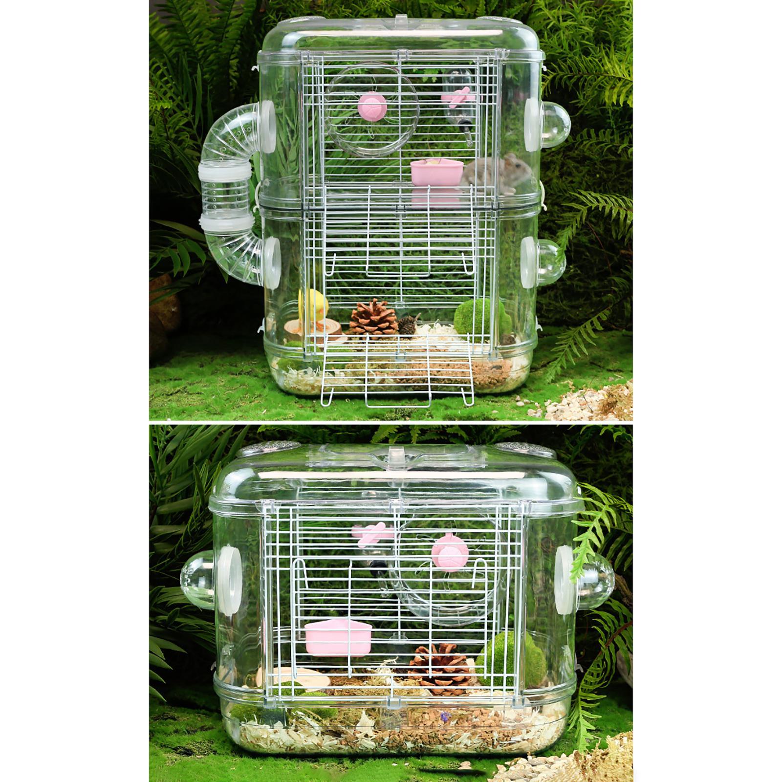Portable Hamster Cage Habitat Rats Mice Guinea Pig Mouse Gerbil House Bed